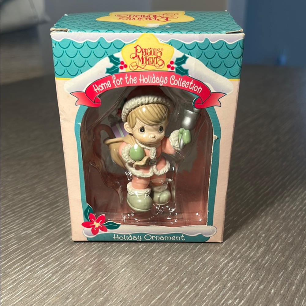 Precious Moments Green and Pink‎ Holiday Figurine